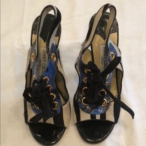 Jimmy Choo fur and leather material women’s heels